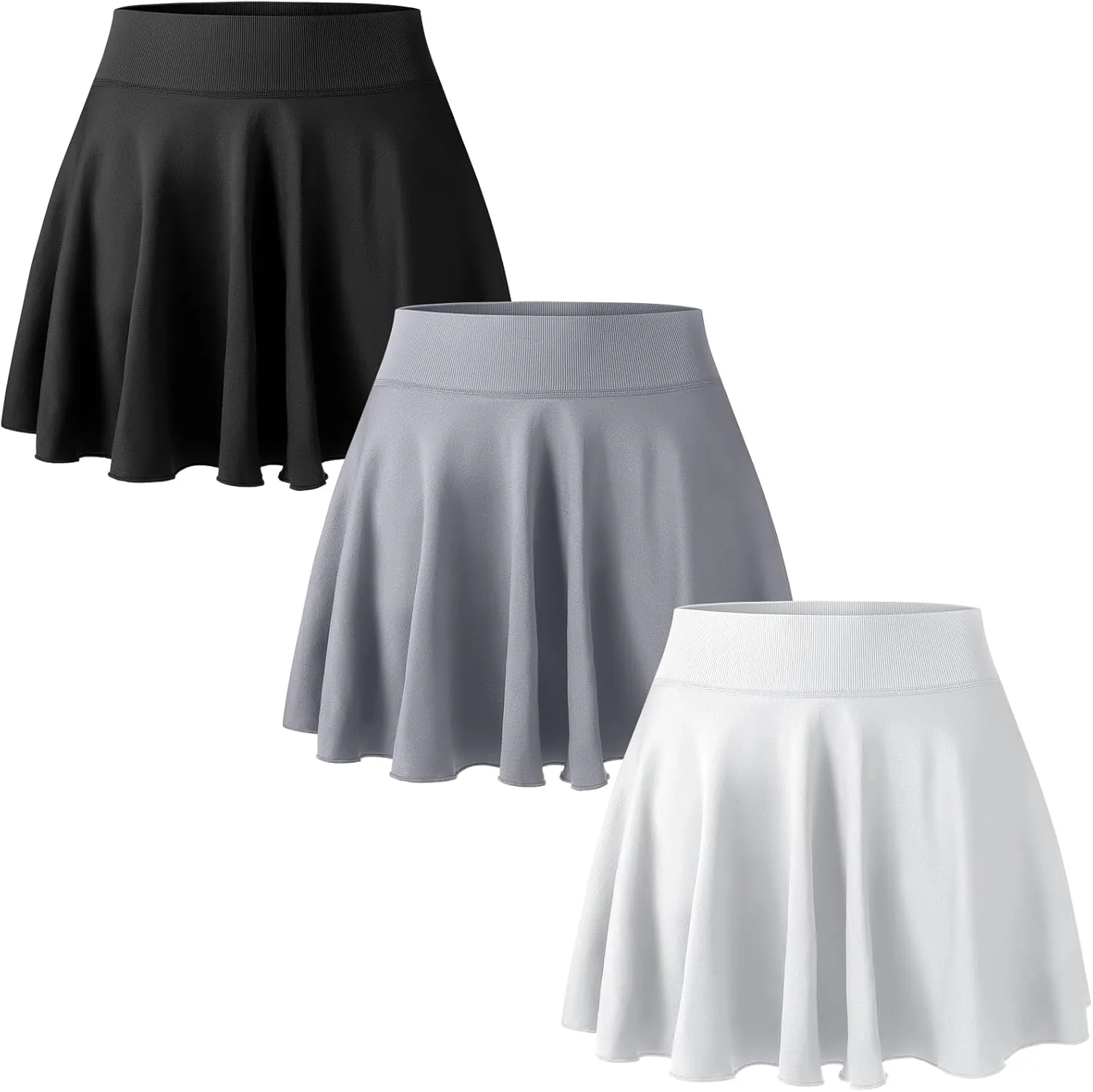 3 Pack Women Pleated Tennis Skirts with Pockets Shorts High Waisted Mini Skater Skirts for Workout Running