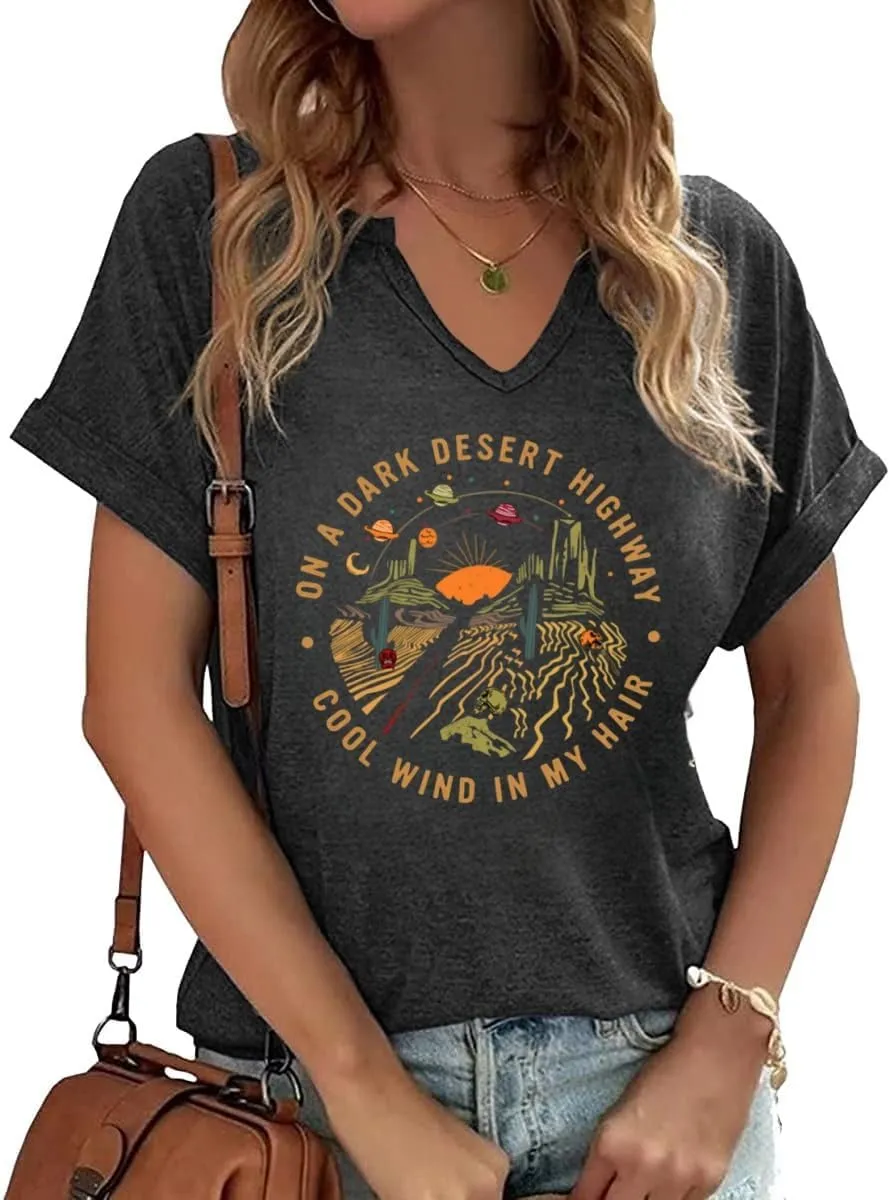 Adventure Hiking Camping Mountain Shirt for Women Travel Graphic Tee Shirts,US National Parks Shirt Outdoor Nature Tops