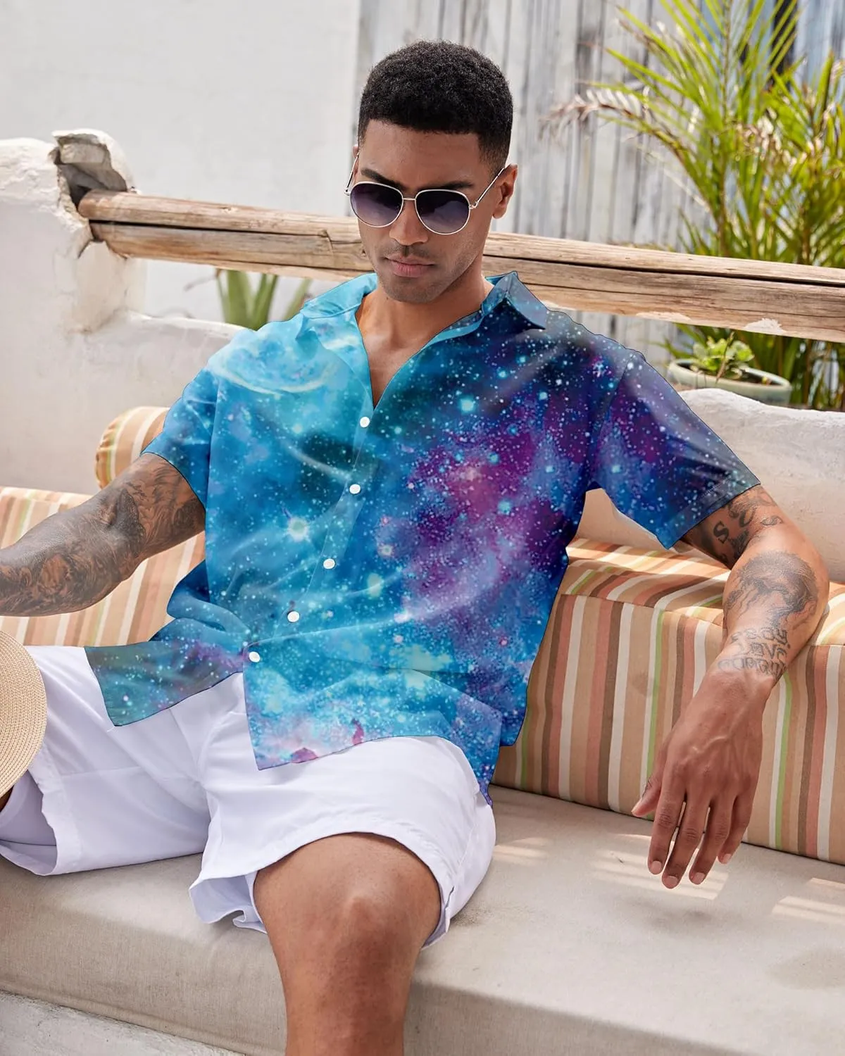 ALISISTER Mens Button Down Short Sleeve Dress Shirt Novelty Hawaiian Holiday Summer Funny Tops