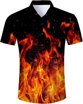 ALISISTER Mens Button Down Short Sleeve Dress Shirt Novelty Hawaiian Holiday Summer Funny Tops