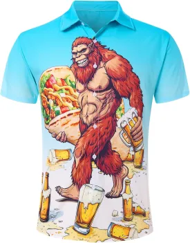 ALISISTER Mens Button Down Short Sleeve Dress Shirt Novelty Hawaiian Holiday Summer Funny Tops
