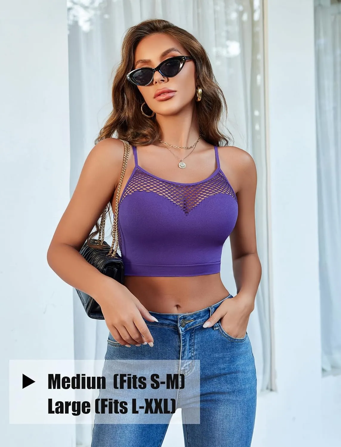 Avidlove Sexy Tops for Women Fishnet Crop Tops Y2k Bralette Hollow Out Camisole Going Out Lingeries Top