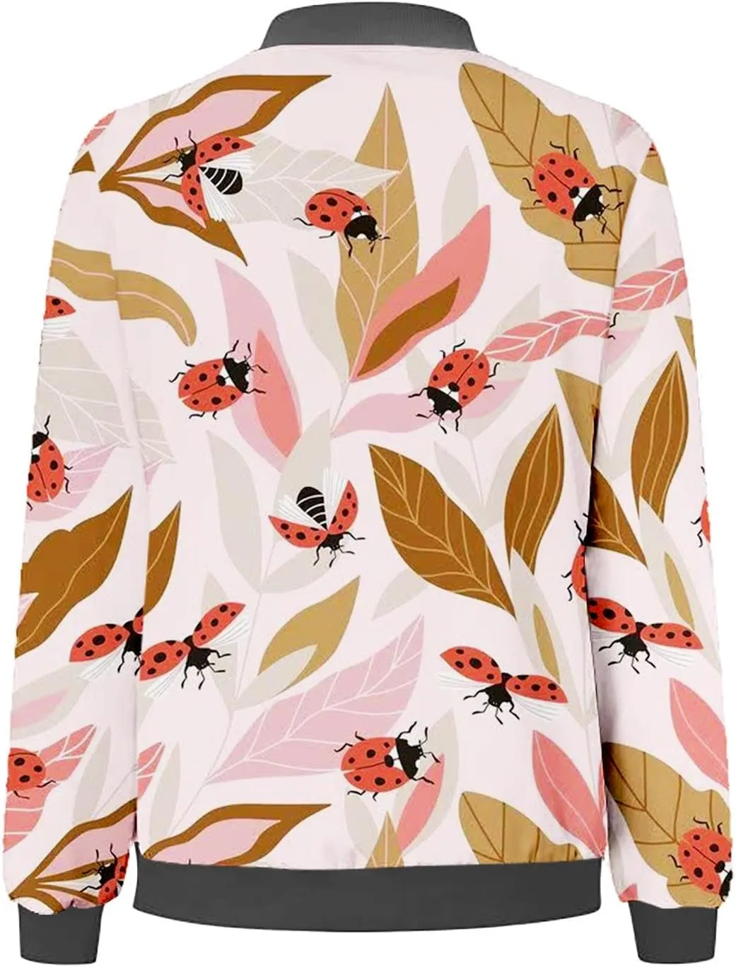Baseball Jacket Coat for Women Thin Pocket Jacket Blouse Varsity Coat Baseball Top Floral Jackets for Women Fall 2024
