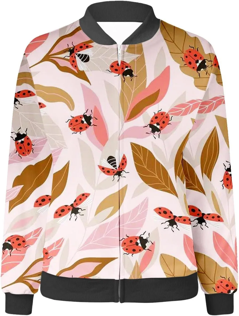 Baseball Jacket Coat for Women Thin Pocket Jacket Blouse Varsity Coat Baseball Top Floral Jackets for Women Fall 2024