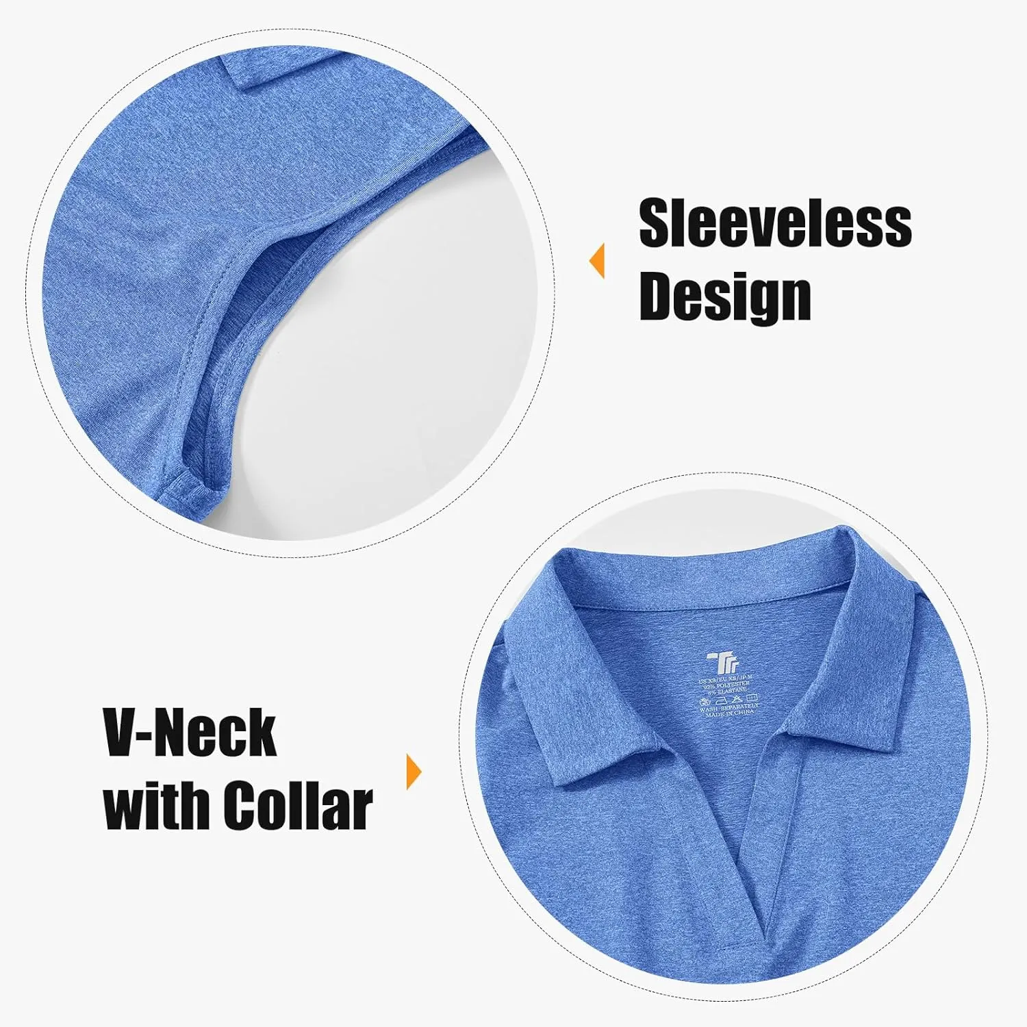 BGOWATU Women's Sleeveless Golf Polo Shirts Collared V Neck Tennis Tank Tops UPF 50  Quick Dry Lightweight