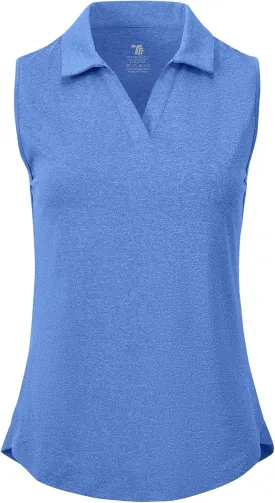BGOWATU Women's Sleeveless Golf Polo Shirts Collared V Neck Tennis Tank Tops UPF 50  Quick Dry Lightweight