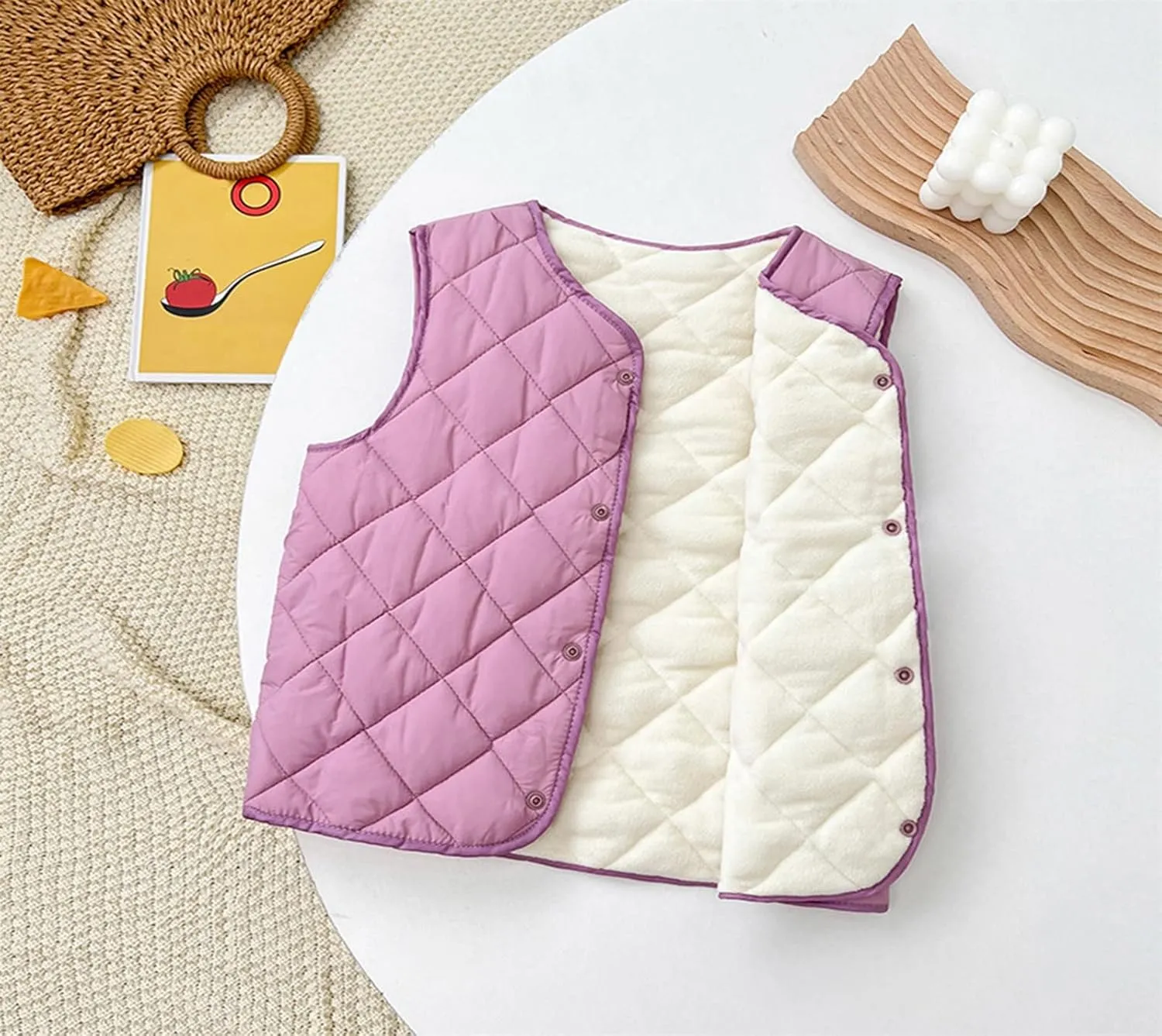 Boys Girls Puffer Fleece Lined Vest Toddler Winter Coat Warm Sleeveless Lightweight Jacket Waistcoat for Kids Outwear