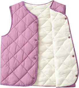 Boys Girls Puffer Fleece Lined Vest Toddler Winter Coat Warm Sleeveless Lightweight Jacket Waistcoat for Kids Outwear