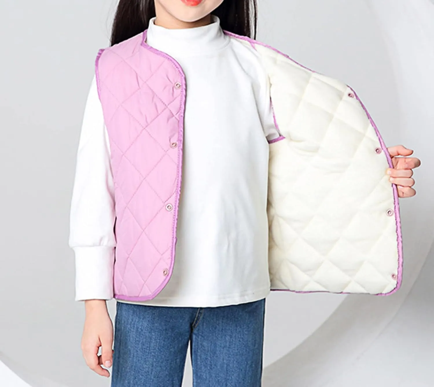 Boys Girls Puffer Fleece Lined Vest Toddler Winter Coat Warm Sleeveless Lightweight Jacket Waistcoat for Kids Outwear