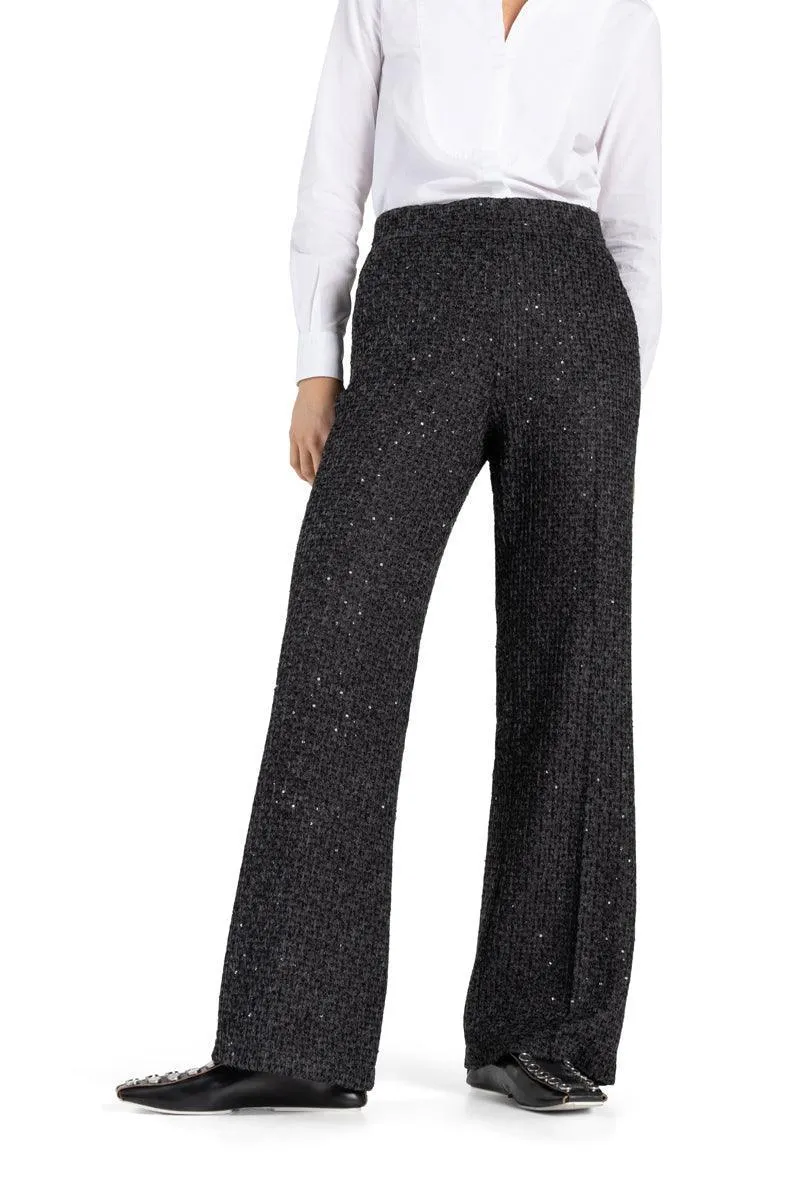 Cambio Ava Sequin Wide Leg Tweed Pant