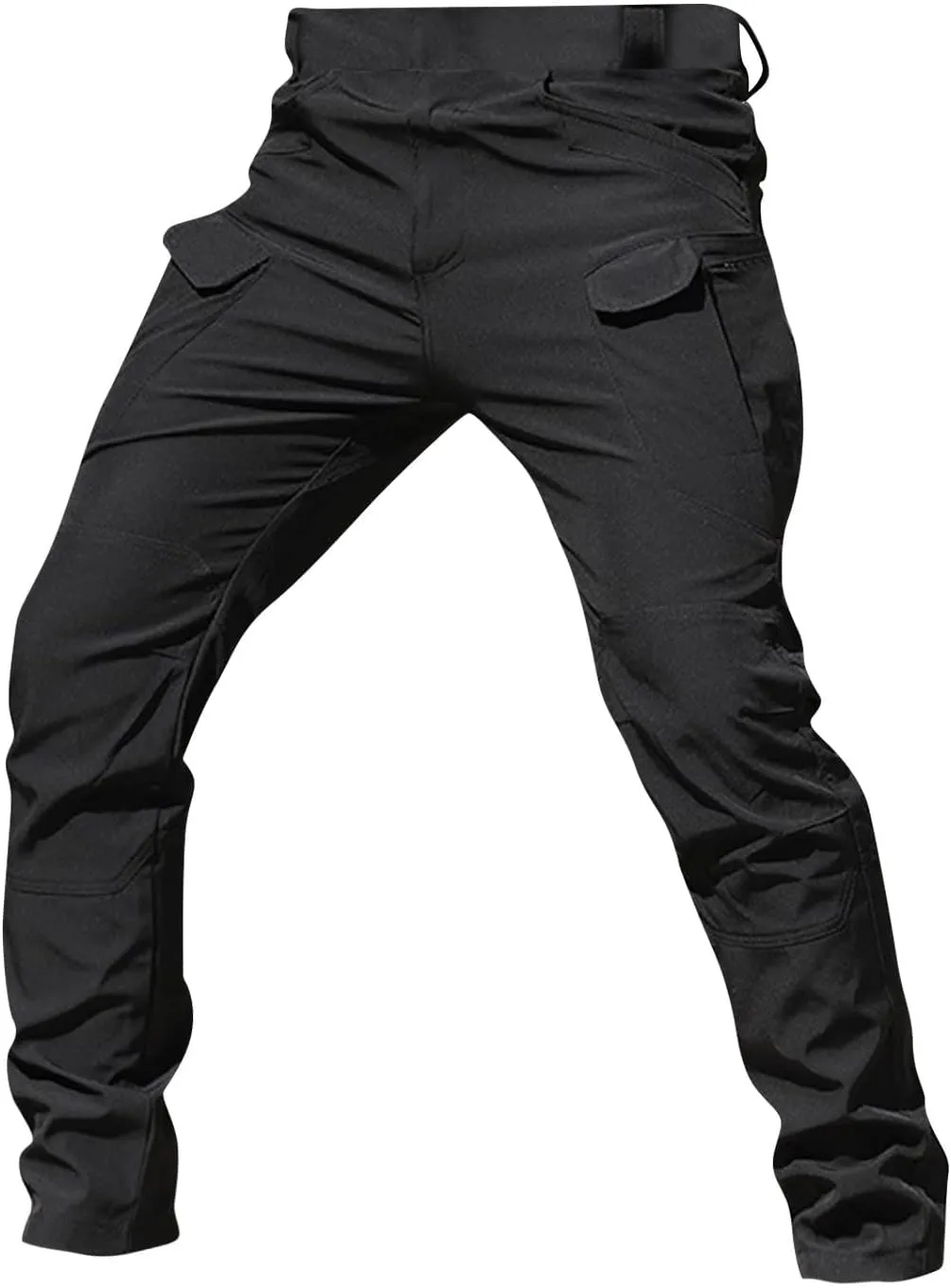 Cargo Pants for Men Multi Pocket Athletic Trousers Military Fan Elastic Waistband Work Lounge Overalls