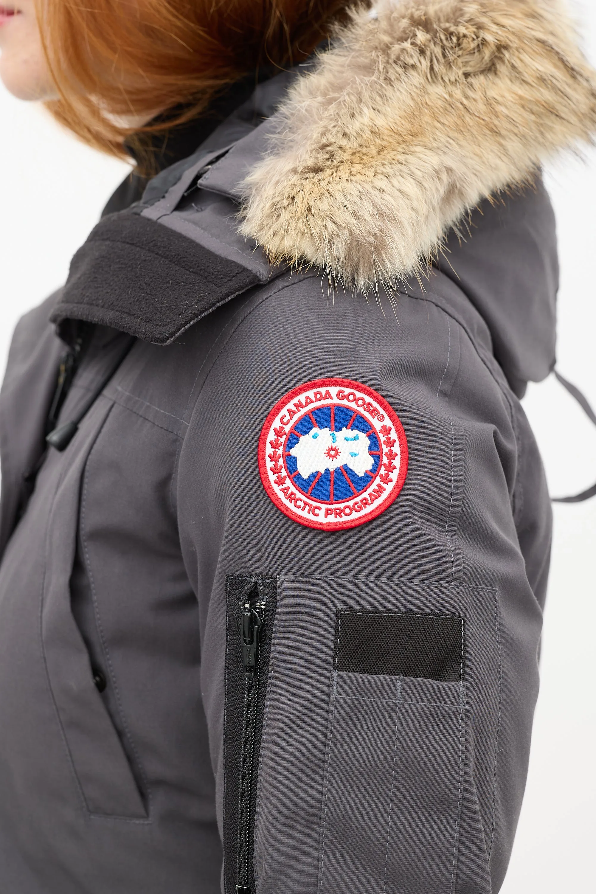 Dark Grey Montebello Down & Fur Hood Jacket