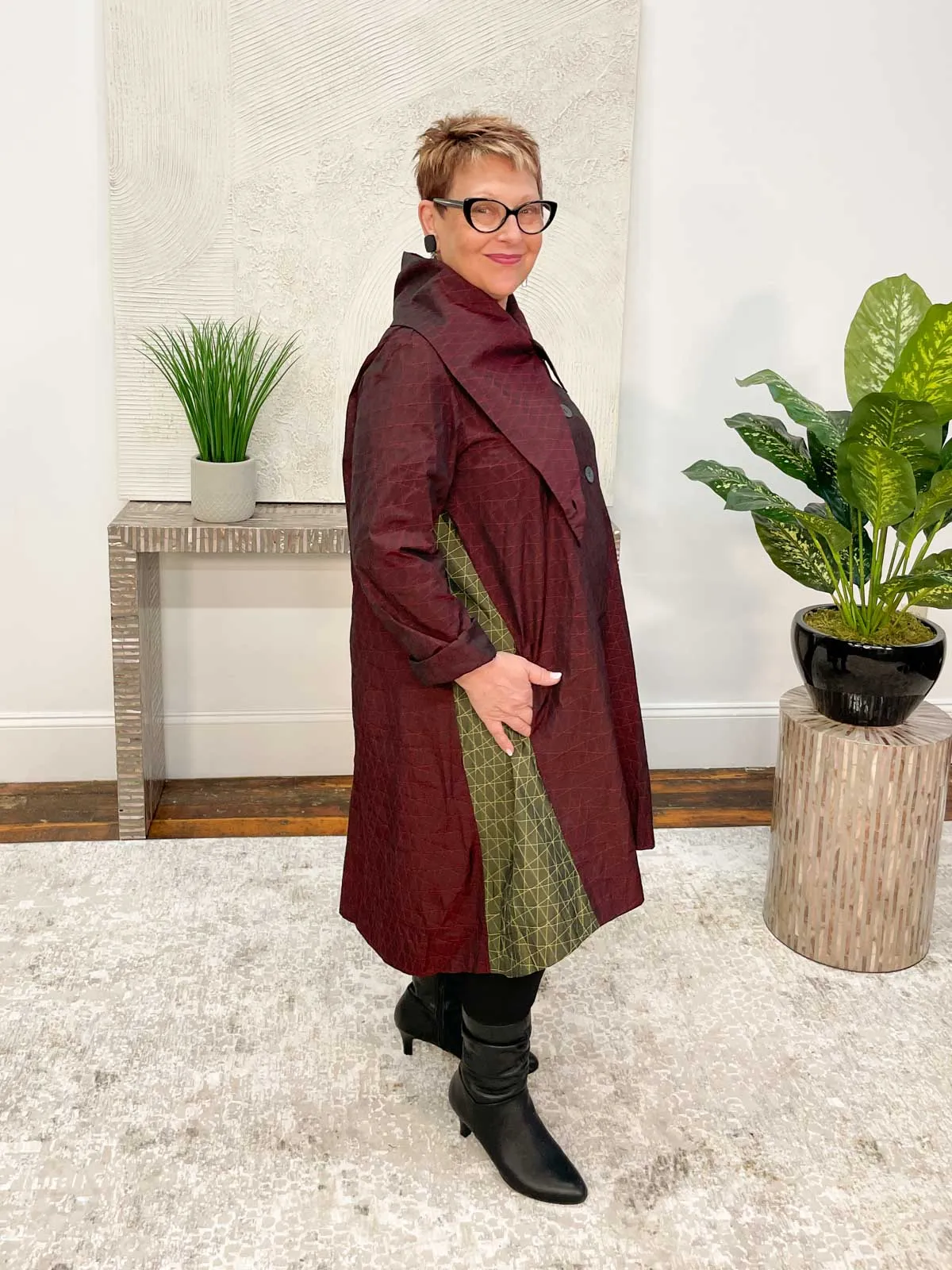 Dream Tunic Jacket, Burgundy