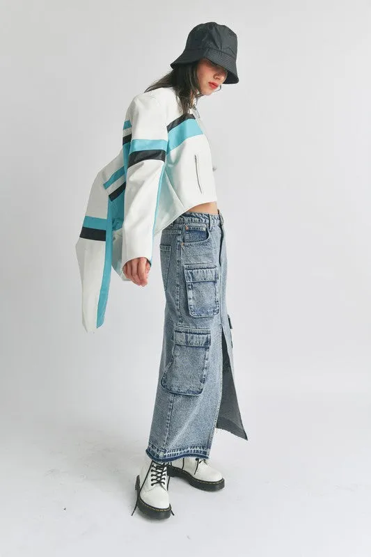 Faux Leather Racer Moto Jacket