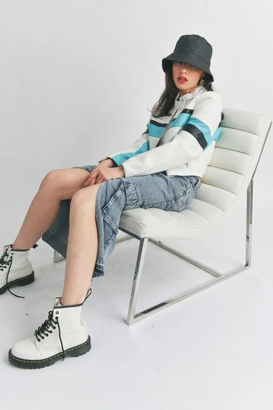 Faux Leather Racer Moto Jacket