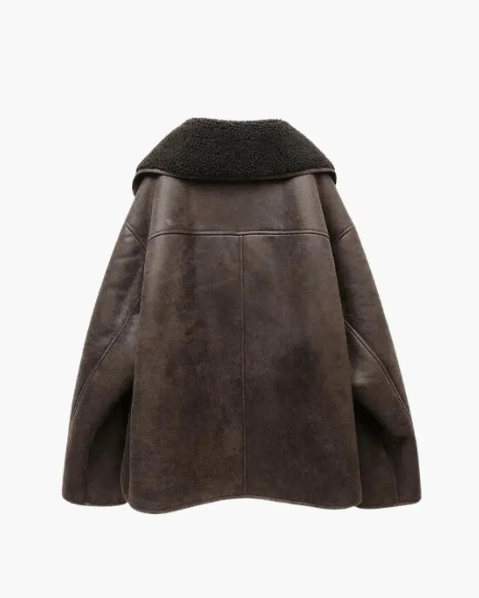 Ginevra – Classic button details – Faux leather jacket