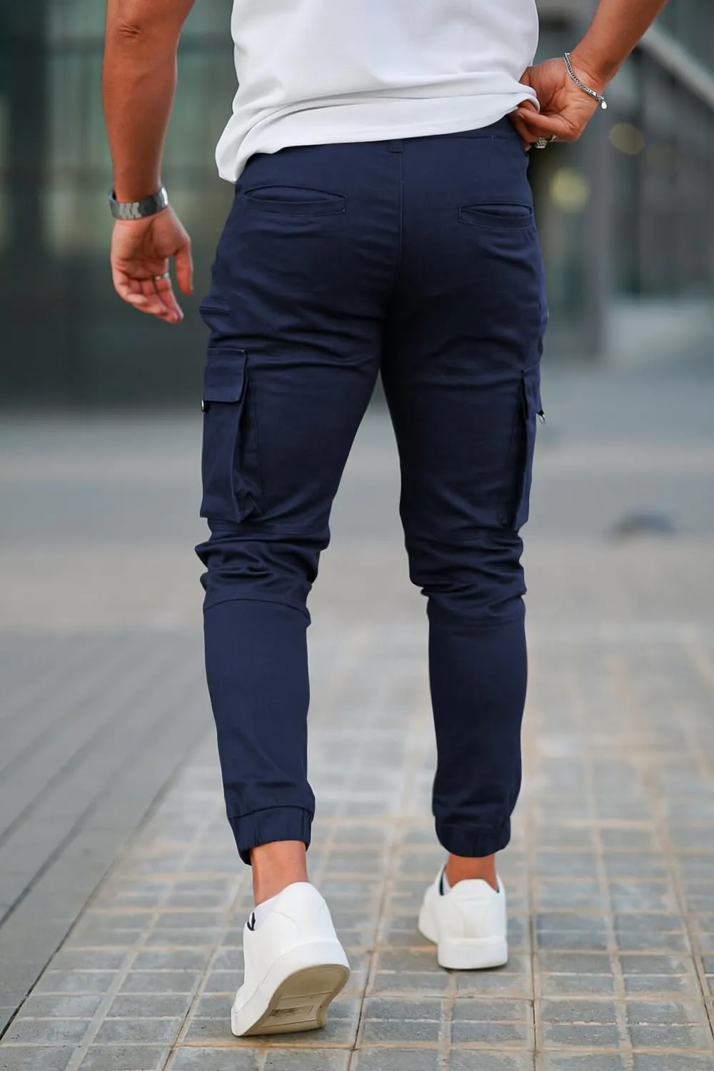 GINGTTO Mens Cargo Jogger Pants Slim Fit Stretch Zipper Pockets Thick Cotton Pants for Men