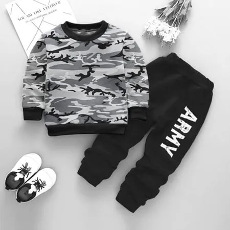 Grey & Black Army Track Suit