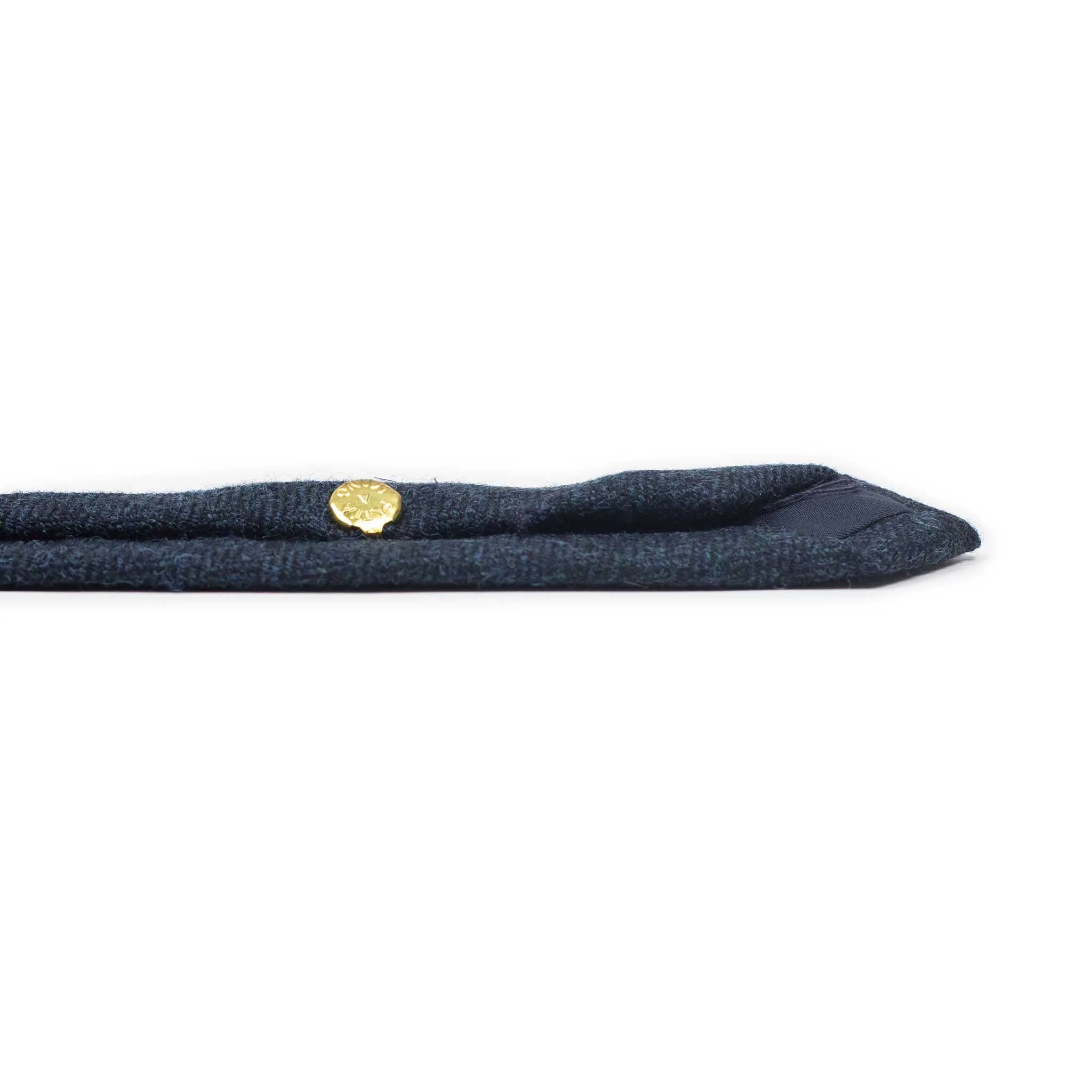 Herringbone wool tie in blue