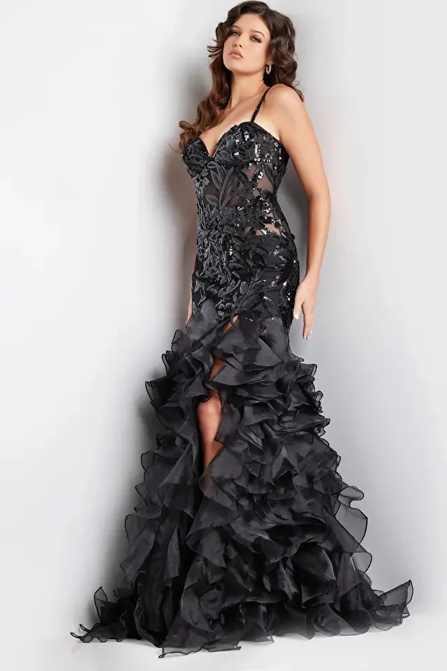 Jovani - 38358 - Sequin Embellished Mermaid Evening Gown
