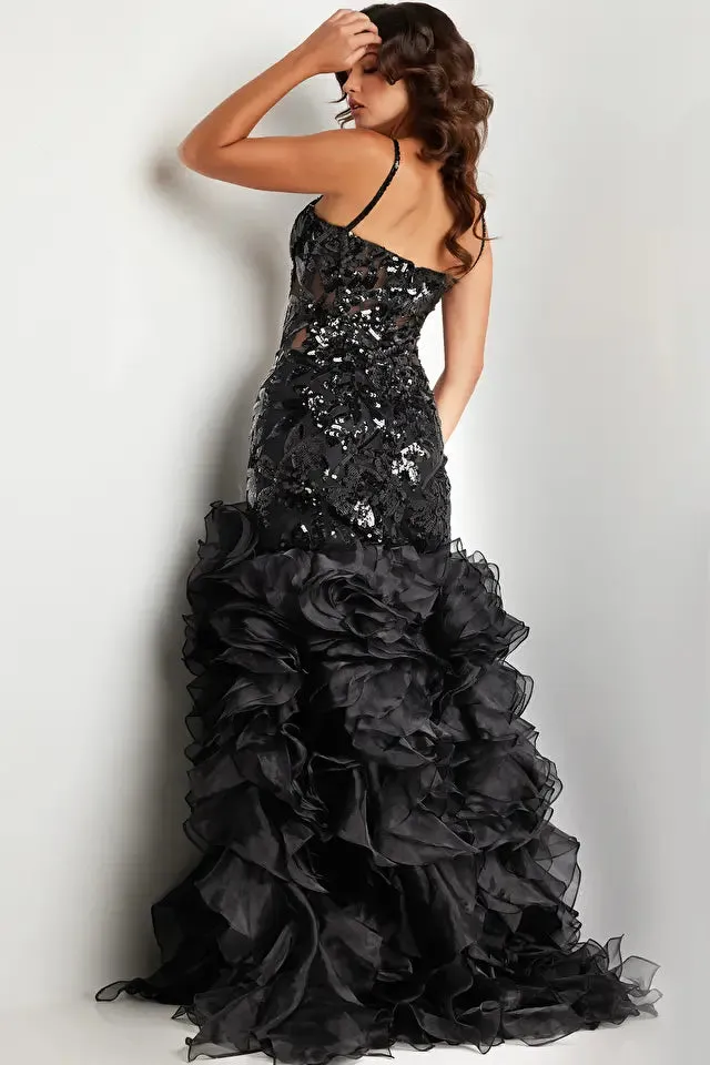 Jovani - 38358 - Sequin Embellished Mermaid Evening Gown