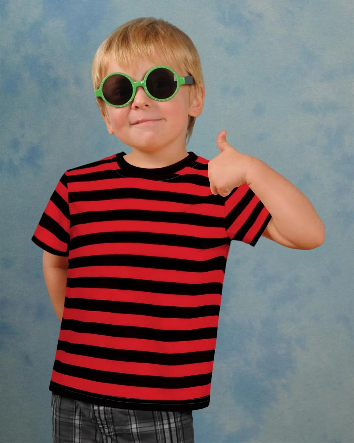Kids Striped T Shirt, Boys Girls Short Sleeve T-Shirts, Crewneck Tee for Kids 3-12 Years