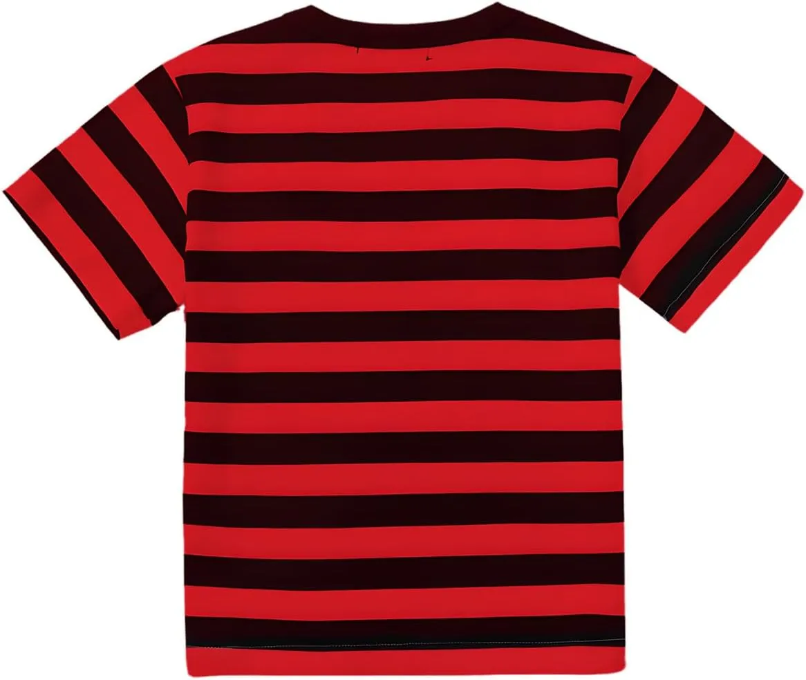Kids Striped T Shirt, Boys Girls Short Sleeve T-Shirts, Crewneck Tee for Kids 3-12 Years