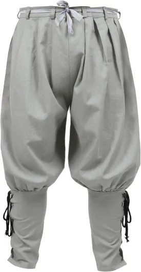 KUOIN Medieval Renaissance Ankle Banded Pants for Men Pirate Navigator Trousers Linen Bottoms
