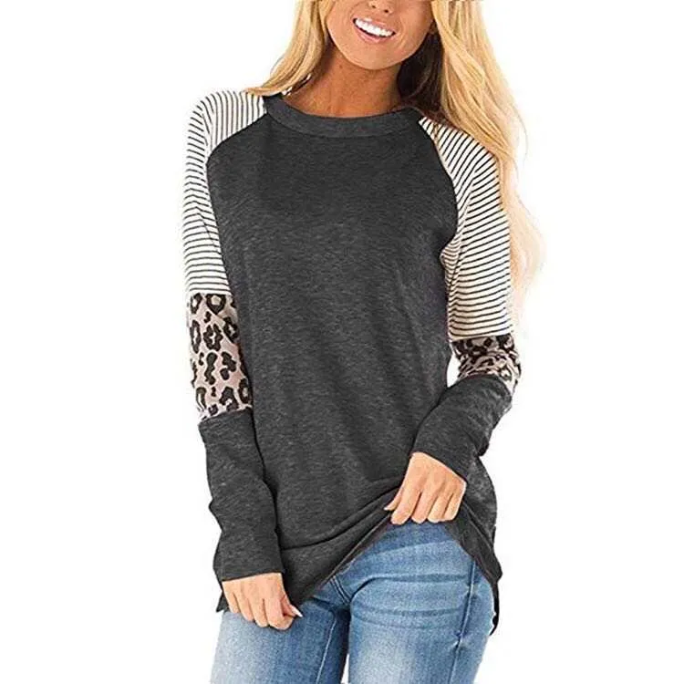 Leopard Print Loose Tunic Top