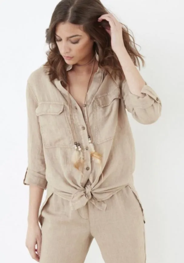 Linen Long Sleeve Button Down Shirt