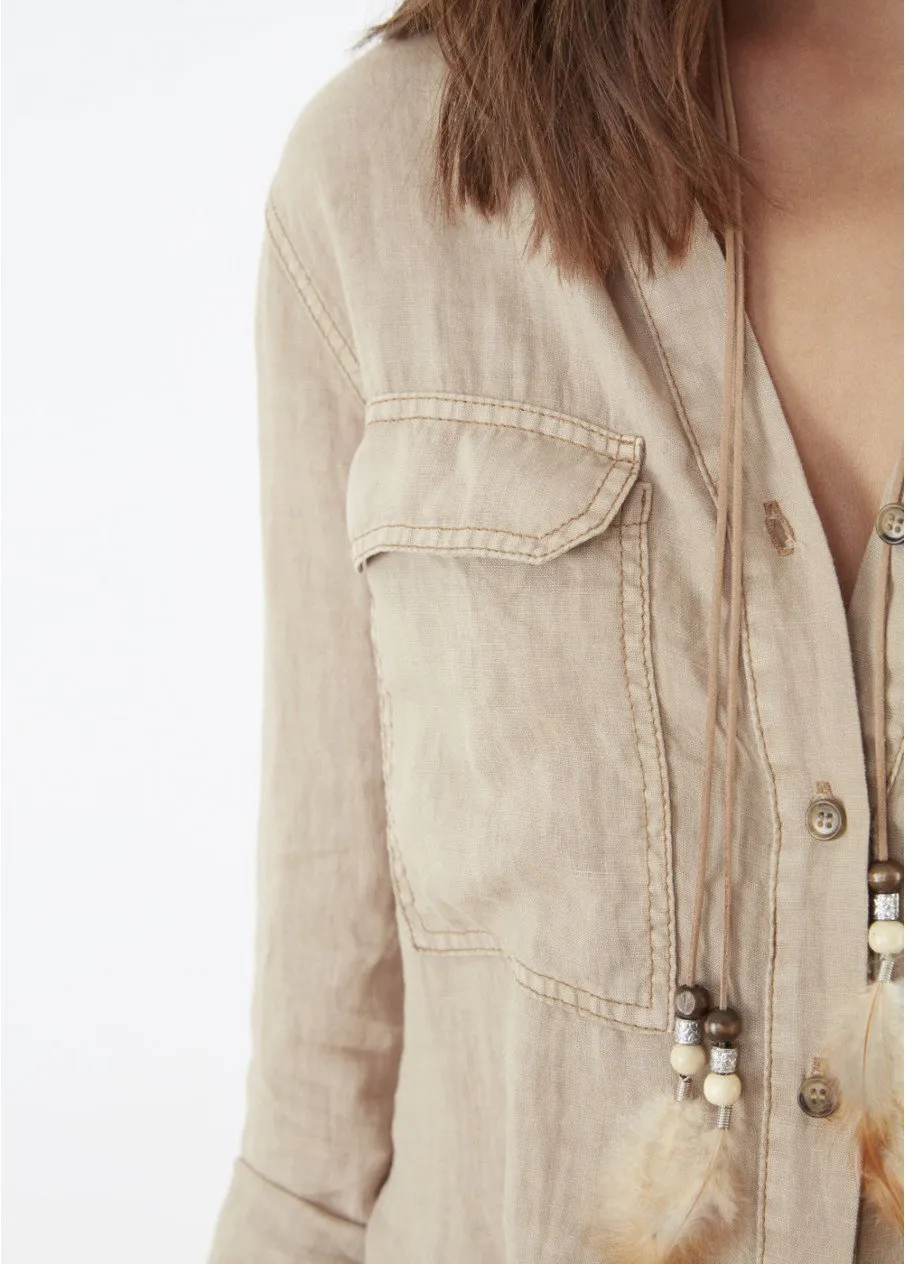 Linen Long Sleeve Button Down Shirt