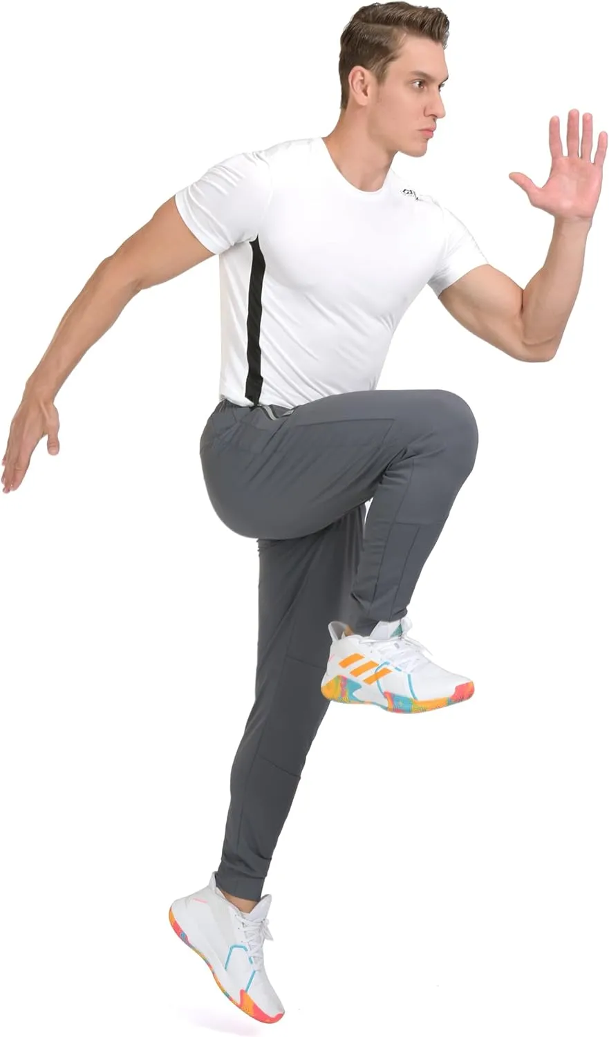 Little Donkey Andy Men's Lightweight Tapered Joggers, Quick-Dry Stretch Athletic Track Pants for Running, Gym, and Training