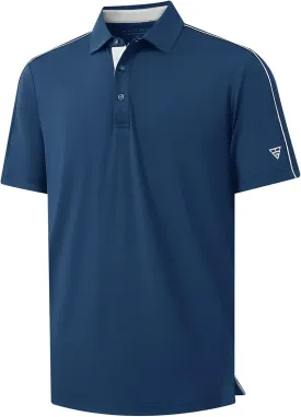 M MAELREG Golf Polo Shirts for Men Short Sleeve Dry Fit Solid Moisture Wicking Casual Performance Collared Mens Polo Shirts