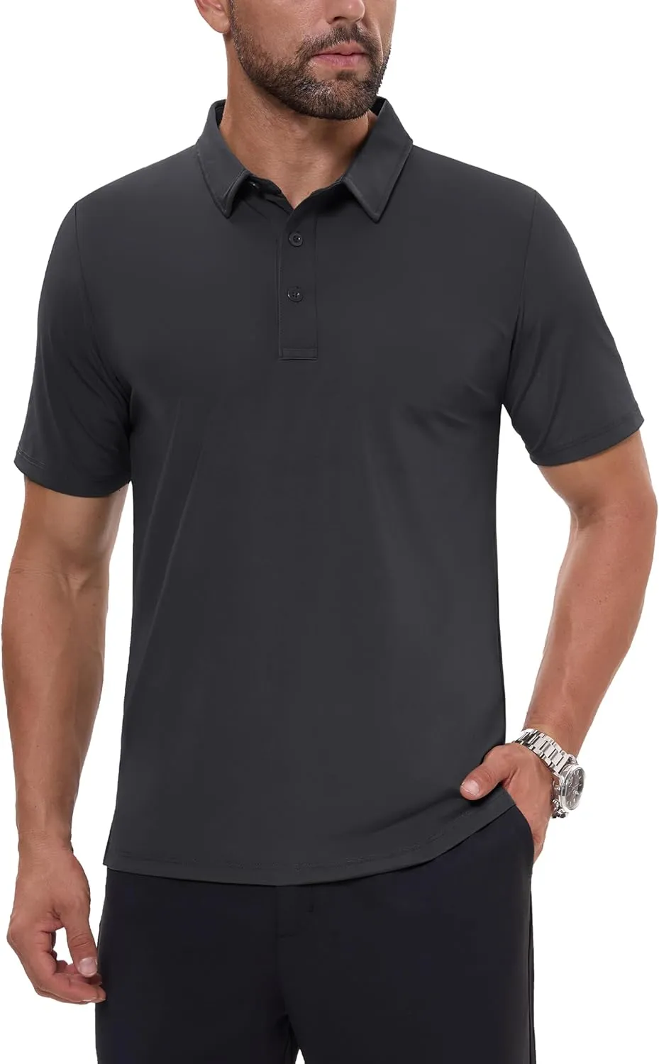 MAGCOMSEN Men's Polo Shirts Short Sleeve Dry Fit Golf Shirts Moisture Wicking Performance Athletic Casual Collared Shirt