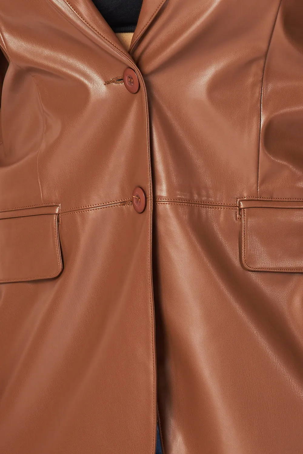 Martina Faux Leather PU Blazer Jacket