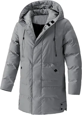 Men's Puffer Jacket Lightweight Men's Winter Thickened Solid Color Casual Lightweight Warm Winter Jackets for Men