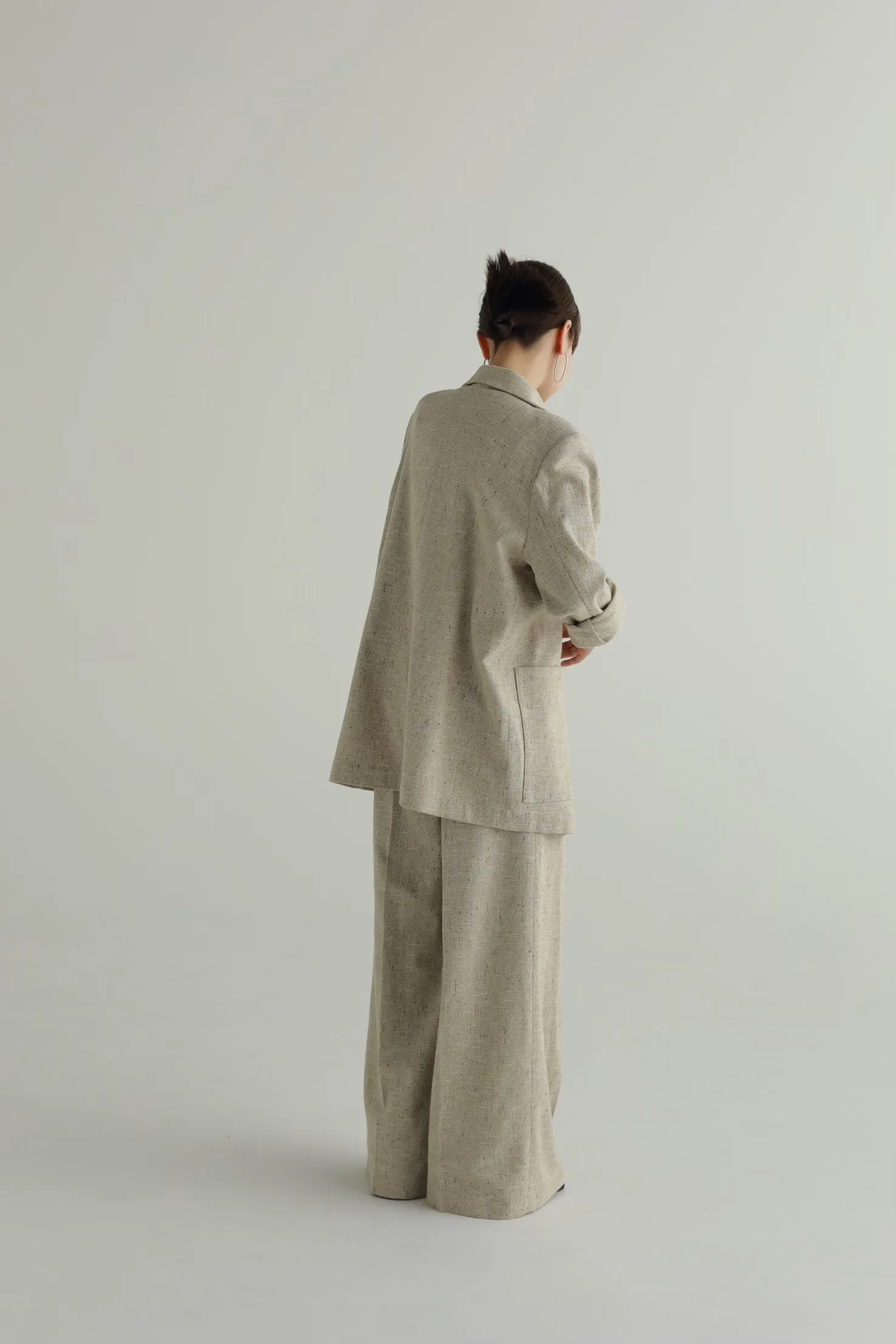 slub tweed wide pants