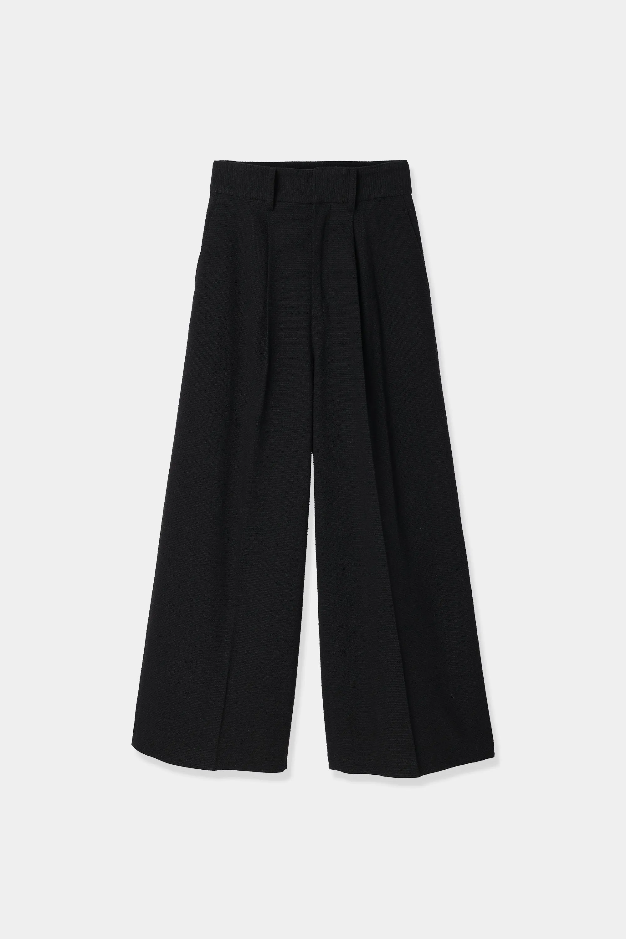slub tweed wide pants