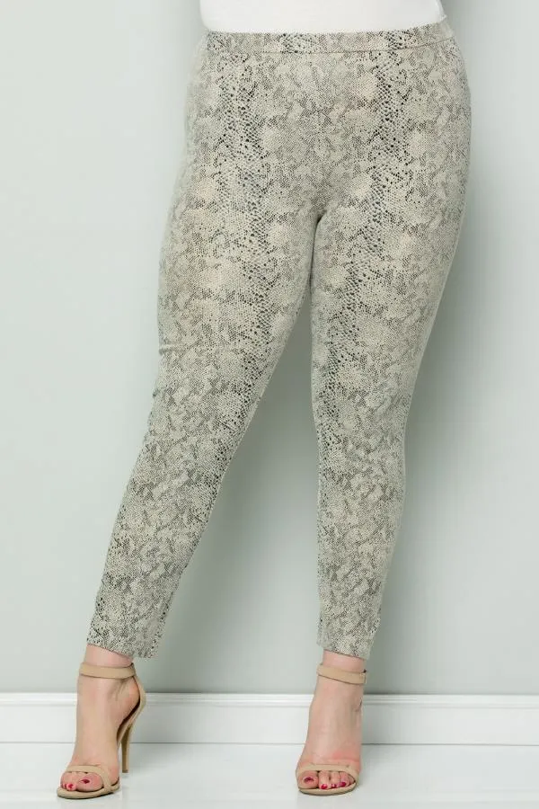 Snake Skin Leggings, Off White