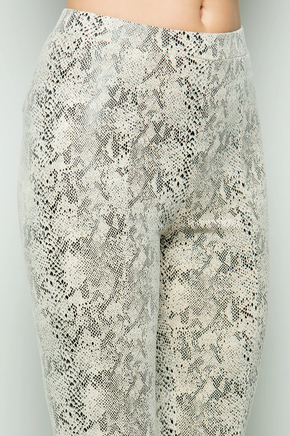 Snake Skin Leggings, Off White