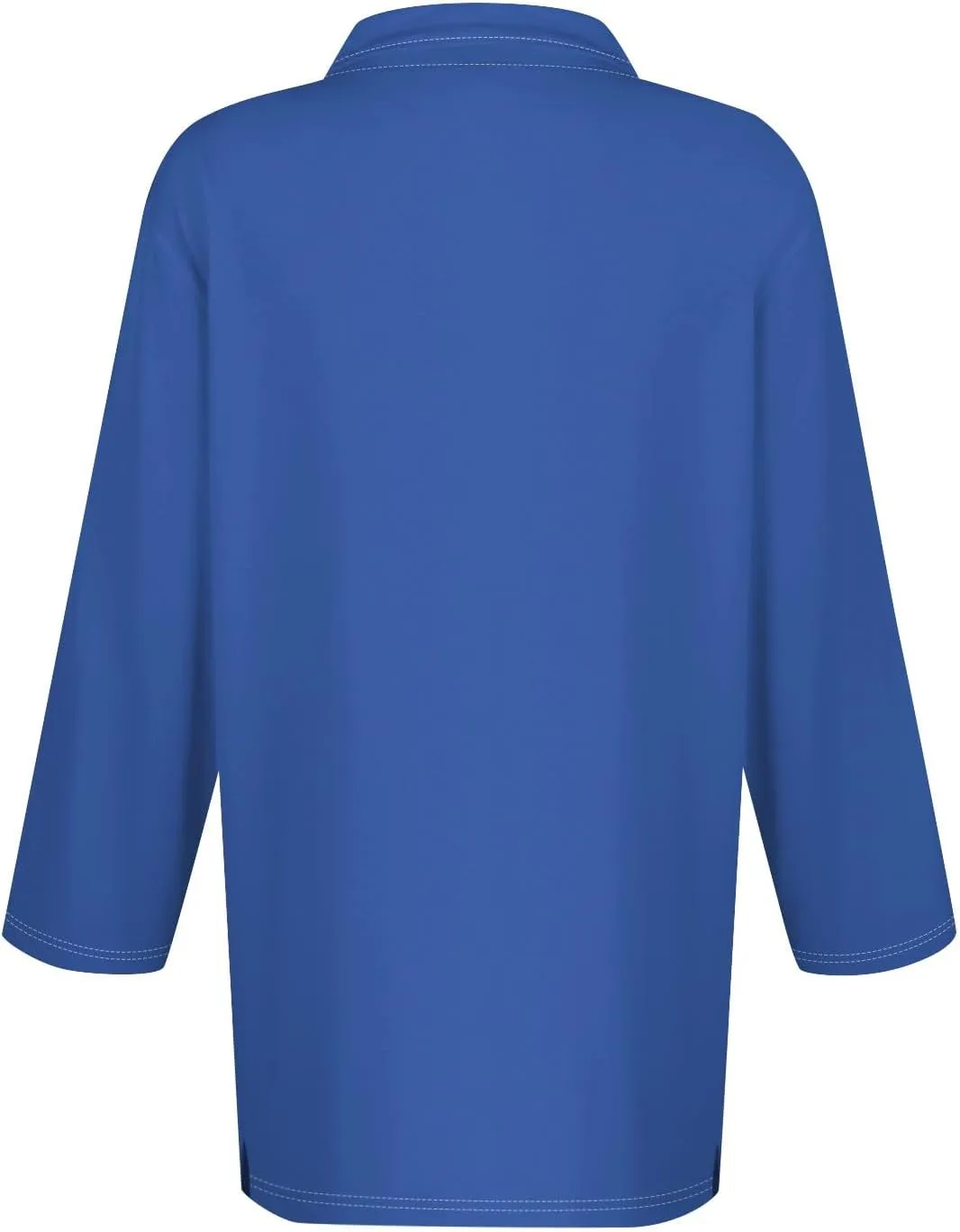 Striped Button Down Shirt Women,3/4 Sleeve Tops V Neck Work Polo Blouses Dressy Casual Collared Elbow Sleeve Tunic