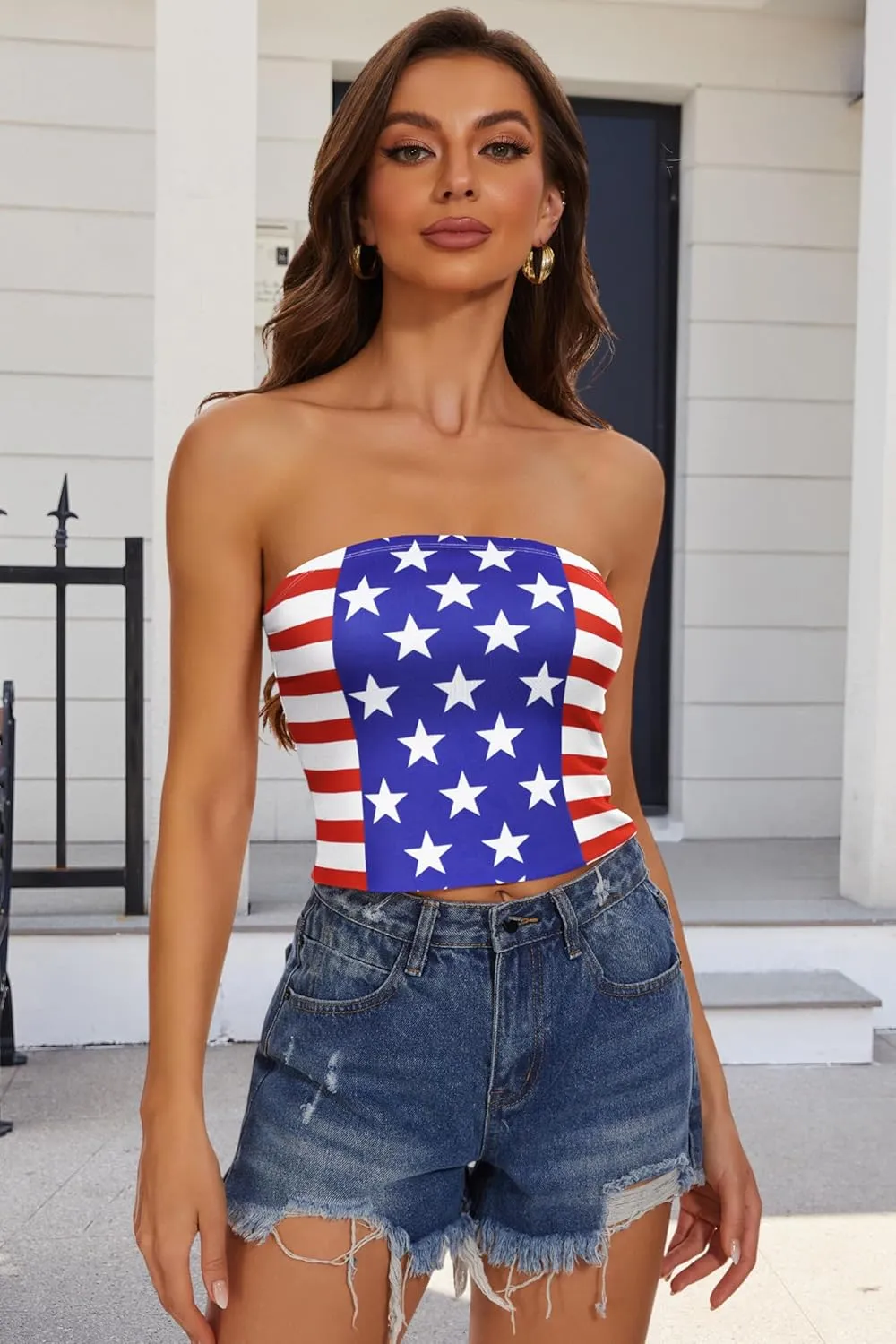 Summer Tube Tops Basic Crop Tops for Women Strapless Tank Casual Tunics Sexy Short Shirts