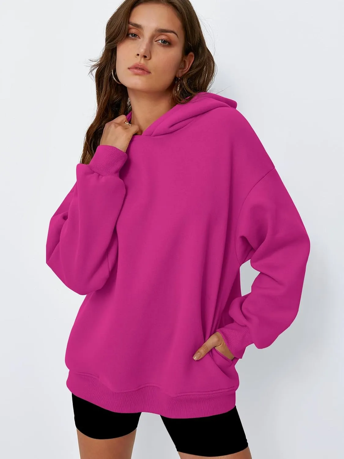 Trendy Queen Womens Oversized Hoodies Fleece Hooded Sweatshirts Casual Pullover Fall Winter Outfits Long Sleeve Tops 2025