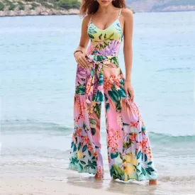 Tropical Sunrise One Piece Swimsuit Matching Pants
