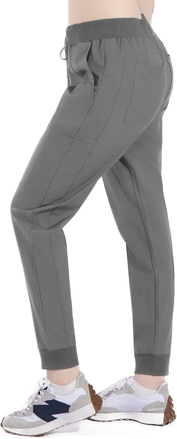 Ubon Joggers Pants for Women Lightweight Waterproof Women's Cargo Hiking Pants Lounge Workout Scrub Pants with 6 Pockets