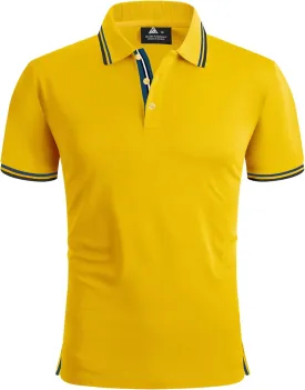 V VALANCH Mens Golf Polo Shirts Short Sleeve Moisture Wicking Golf Polo Shirts Collared Athletic Tennis Shirt