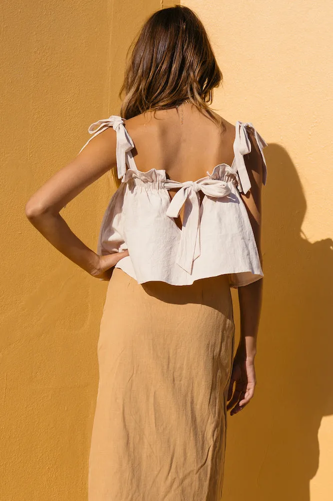 Vista Chino Crop Top Beige