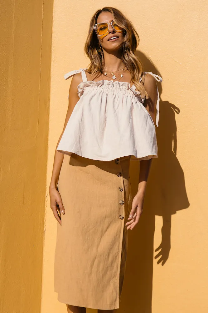 Vista Chino Crop Top Beige