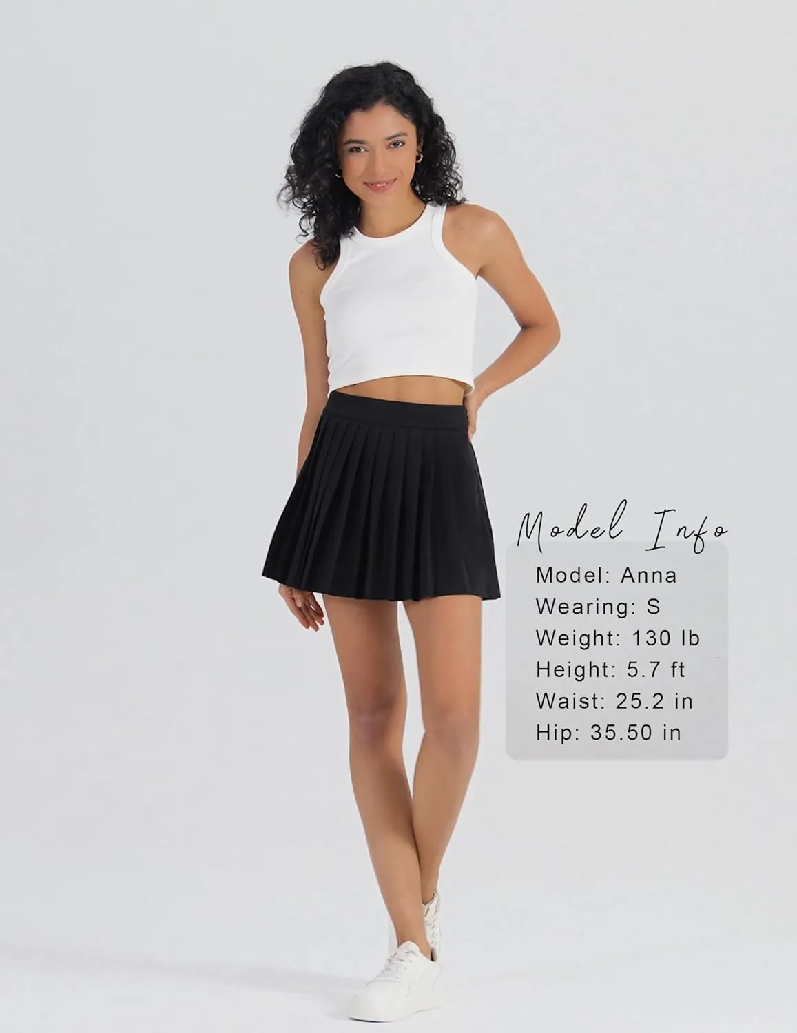Women's High Waisted Pleated Tennis Skirt School A-Line Skater Mini Skirt with Built-in Shorts Lining