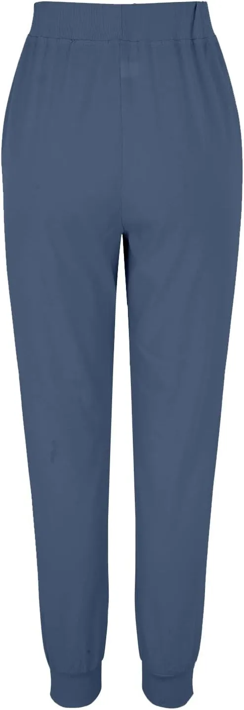 Womens Linen Jogger Pants Summer Casual Tapered Leg Pant Lightweight Elastic Waist Joggers Comfy Lounge Trousers